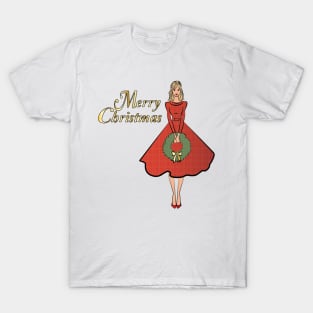 Merry Christmas Fashion Girl T-Shirt